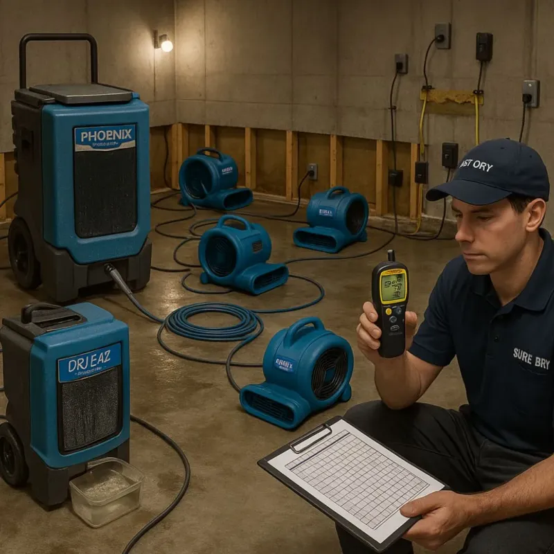 Structural Drying and Dehumidification process in East Hampton North, NY